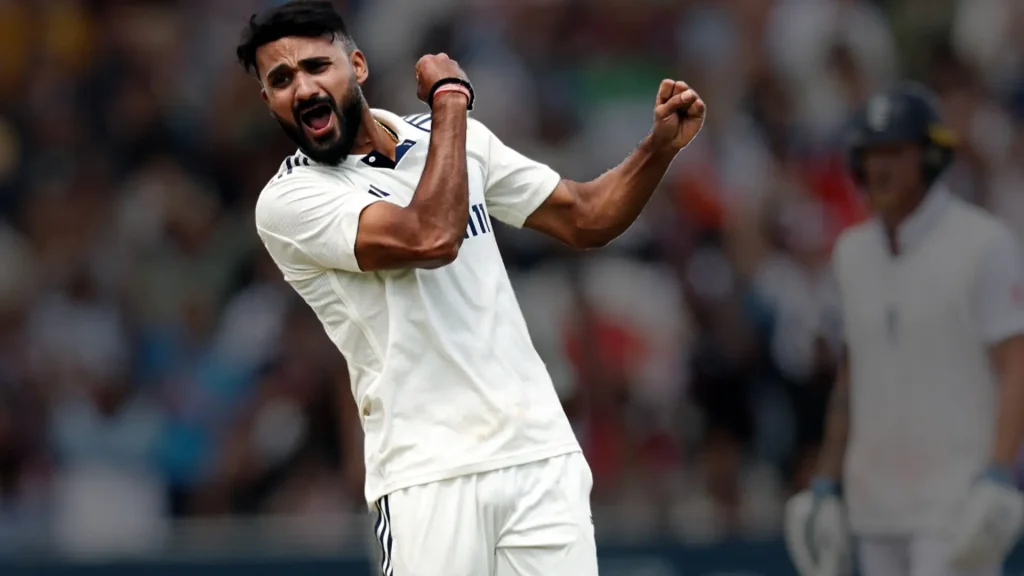 Akash Deep- picking up ten tickets in the match and getting the best bowling figures for an Indian bowler in England, 10/187.